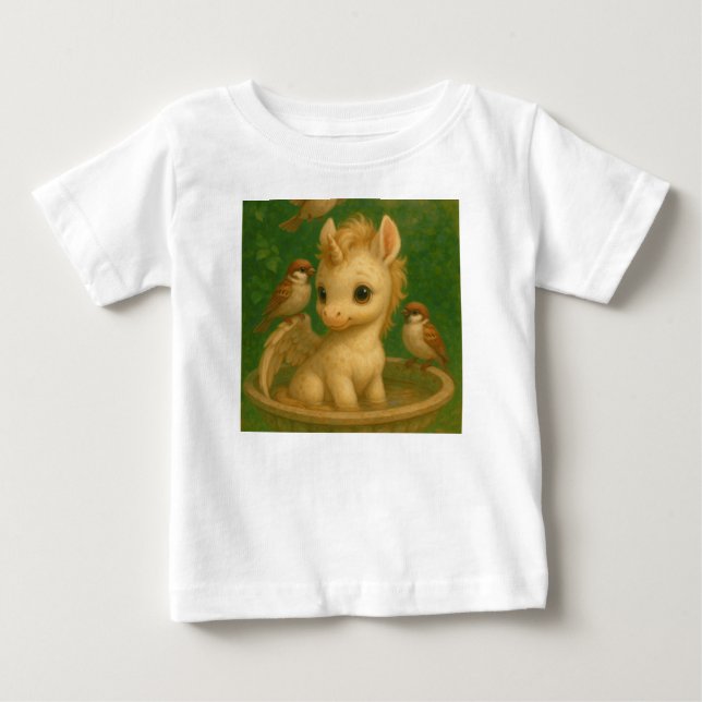Niedlich, Big mit Augen, Baby Unisus, Pegasus unic Baby T-shirt (Vorderseite)