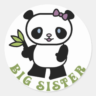 Niedlich Big Sister Runder Aufkleber