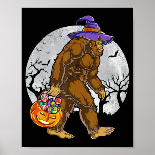 Niedlich Bigfoot Hexenkürbis Halloween Girls Sasqu Poster