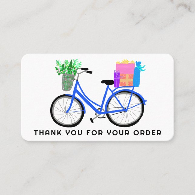 Niedlich Bike gibt Kundenbestellung Danke QR Code Visitenkarte (Vorderseite)