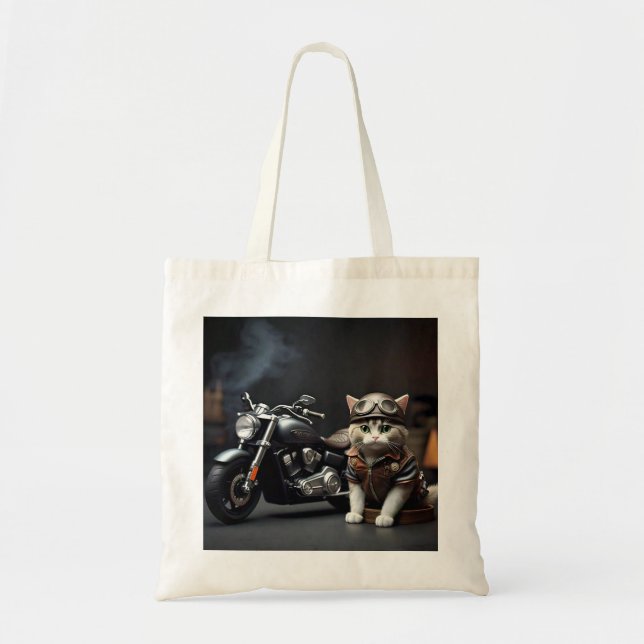Niedlich Biker Cat Tasche (Vorne)