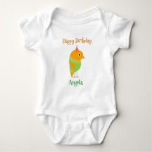 Niedlich Bird Happy Birthday Baby Bodysuit