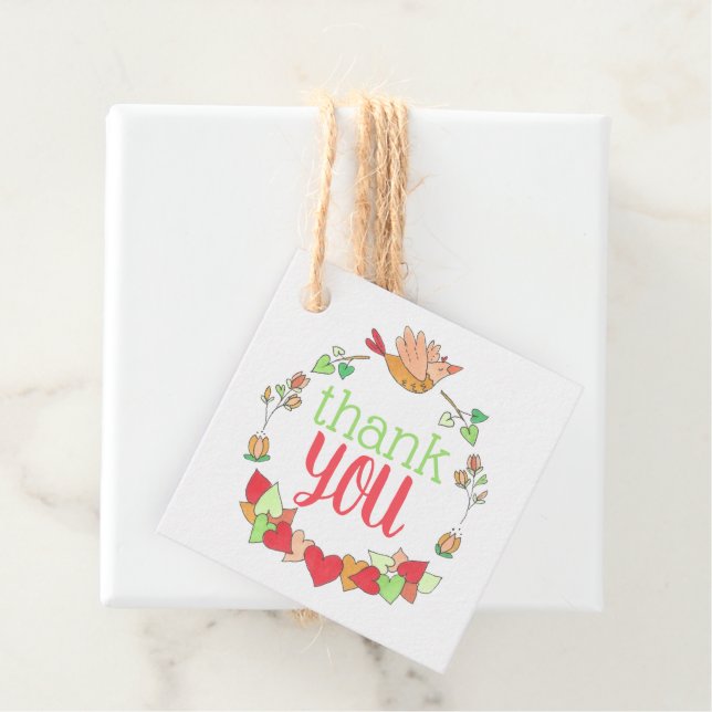 Niedlich Bird Vielen Dank Geschenkanhänger (Beispiel)