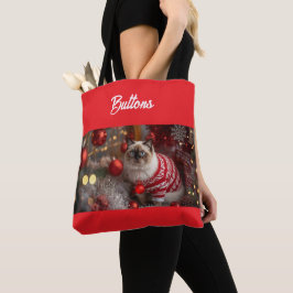 Niedlich Birman Cat Weihnachten Personalisiert Tasche