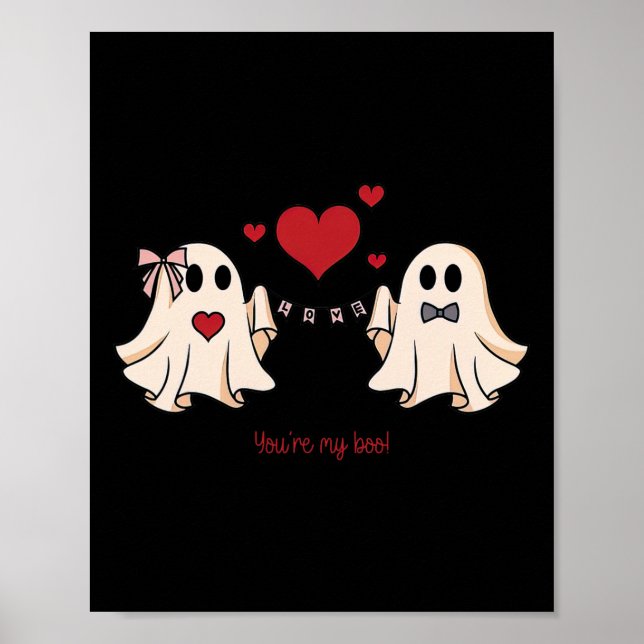 Niedlich bist du mein Boo Ghost Niedlich Spooky Va Poster (Vorne)