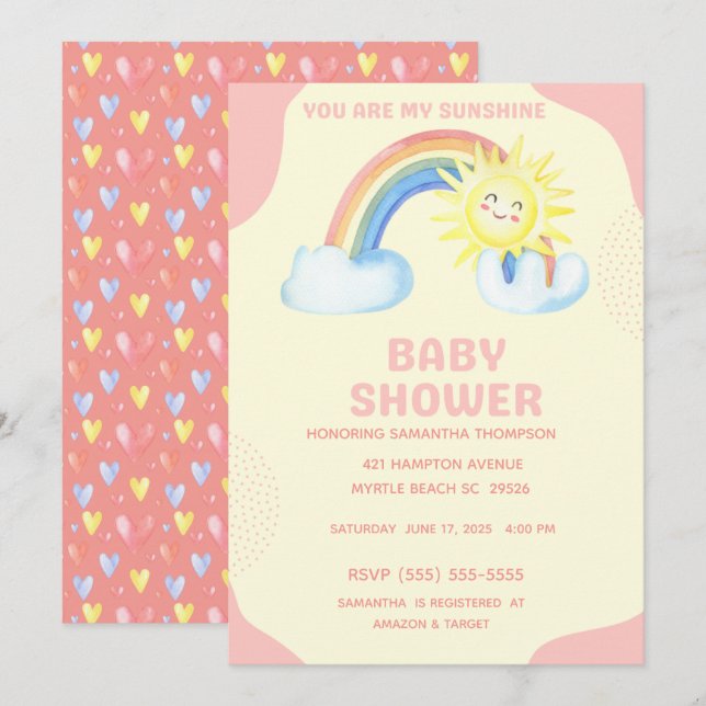 Niedlich bist du meine Baby-Dusche. Einladung (Vorne/Hinten)