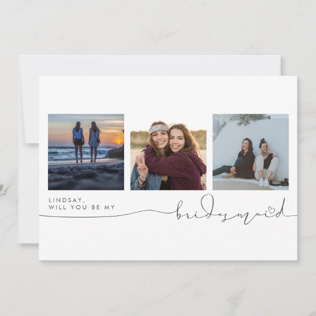 Niedlich bist du meine Bridesmaid drei Fotos (Vorderseite)