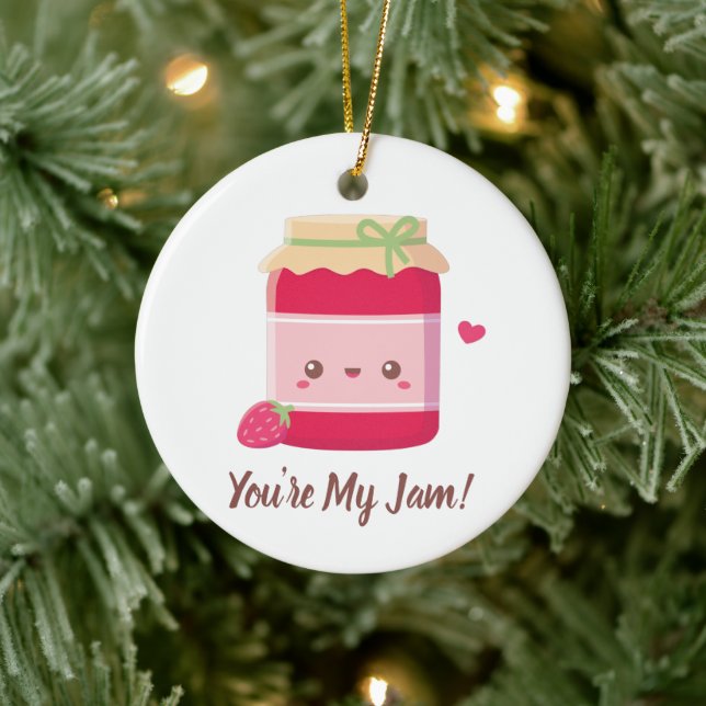Niedlich bist du meine Marmelade, Strawberry Jam P Keramik Ornament (Baum)