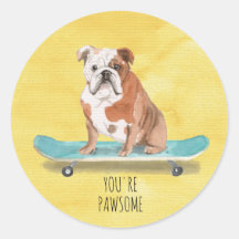 Niedlich bist du Pawsome Skateboarding English Bul