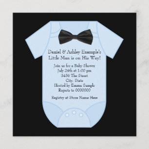 Niedlich Black and Blue Baby Boy Dusche Einladung