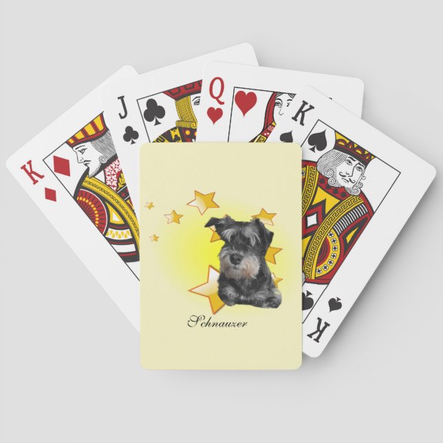Niedlich Black and Silver Schnauzer ist ein Star Spielkarten (Rückseite)
