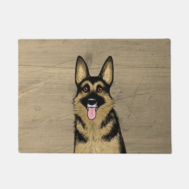 Niedlich Black and Tan German Shepherd Dog Fußmatte (Vorderseite)