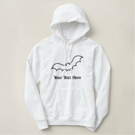 Niedlich Black Bat Halloween Bestickter Hoodie