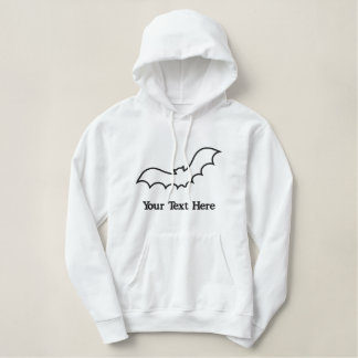 Niedlich Black Bat Halloween Bestickter Hoodie