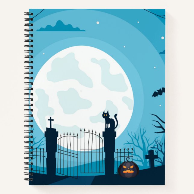 Niedlich Black Cat Halloween Notizbuch (Vorderseite)