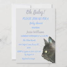 Niedlich Black Cat Kitten Kitten Blue Baby Dusche