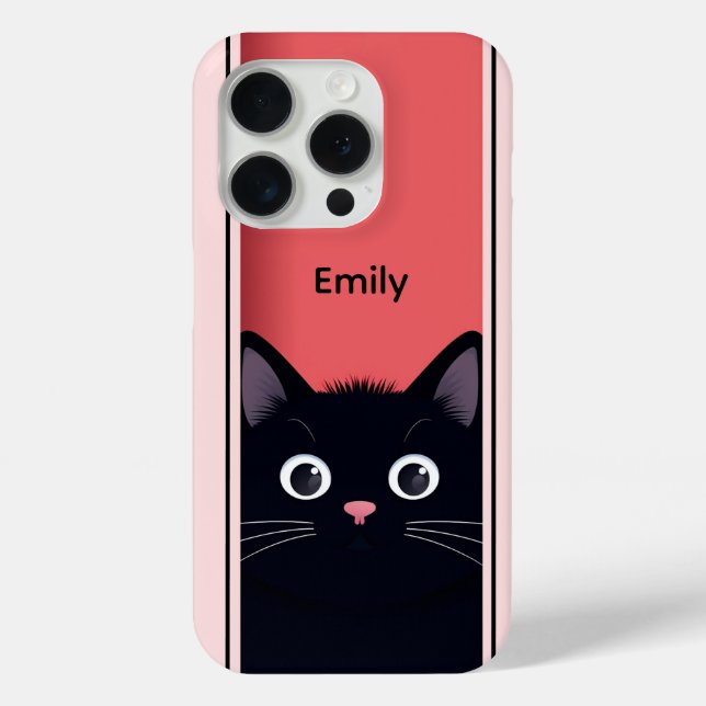 Niedlich Black Cat Kitten Moderner Personalisierte Case-Mate iPhone Hülle (Rückseite)