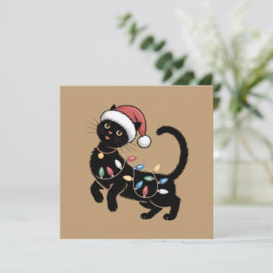 Niedlich Black Cat Lover Weihnachtsgeschenk Mama F Feiertagskarte