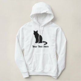 Niedlich Black Cat Personalisiert Bestickter Hoodie