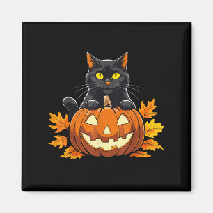 Niedlich Black Cat Pumpkin Halloween Kostüm Spooky Magnet
