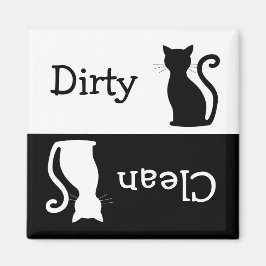 Niedlich Black Cat Silhouette Saubere Geschirrspül Magnet