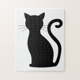 Niedlich Black Cat Silhouette Spaß Schwarz und Wei