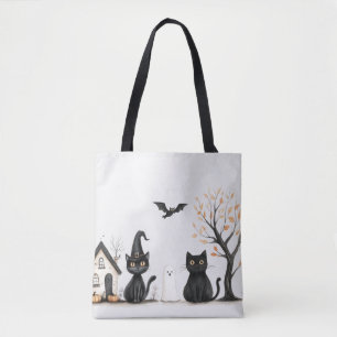 Niedlich Black Cats Ghost Bat Halloween Tasche