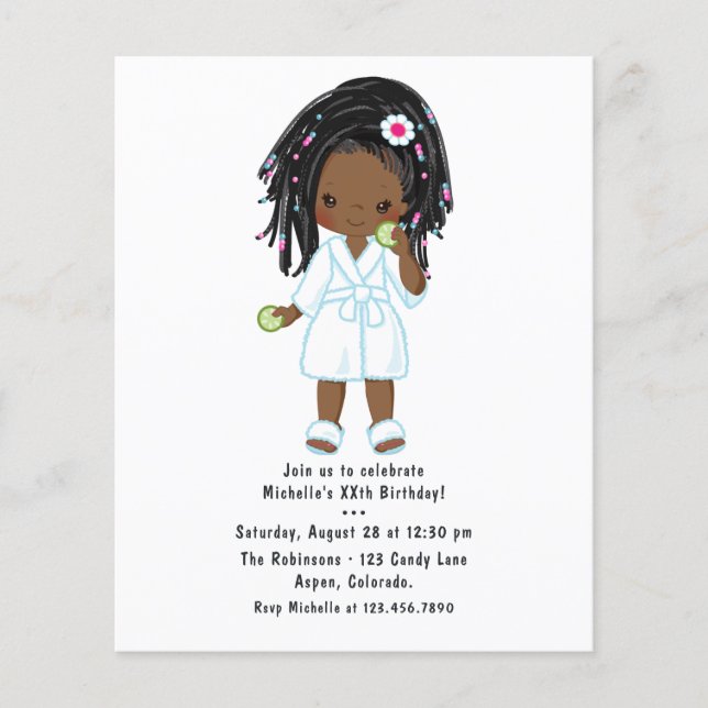 Niedlich Black Girl Wellness-Center Sleepover Gebu Flyer (Vorne)