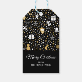 Niedlich Black Gold Polka Dos Skript Weihnachtswei Geschenkanhänger