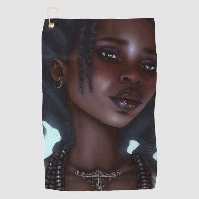 Niedlich Black Goth Girl Golfhandtuch (Vorderseite)
