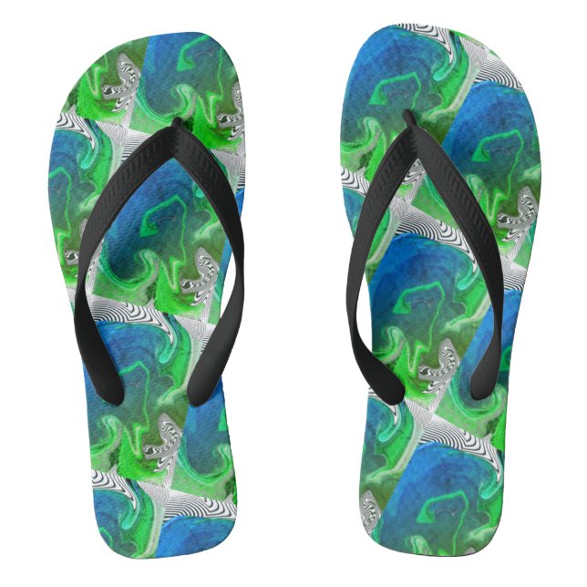 Niedlich Black Green BLUE Moderne Frauen Flip Flop (Fußbett)