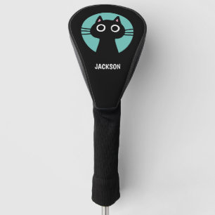 Niedlich Black Kitty Cat   Cool Kitten Personalisi Golf Headcover
