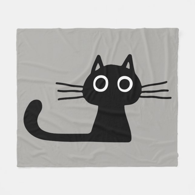 Niedlich Black Kitty Cat | Warm Whimsical Fleecedecke (Vorderseite (Horizontal))