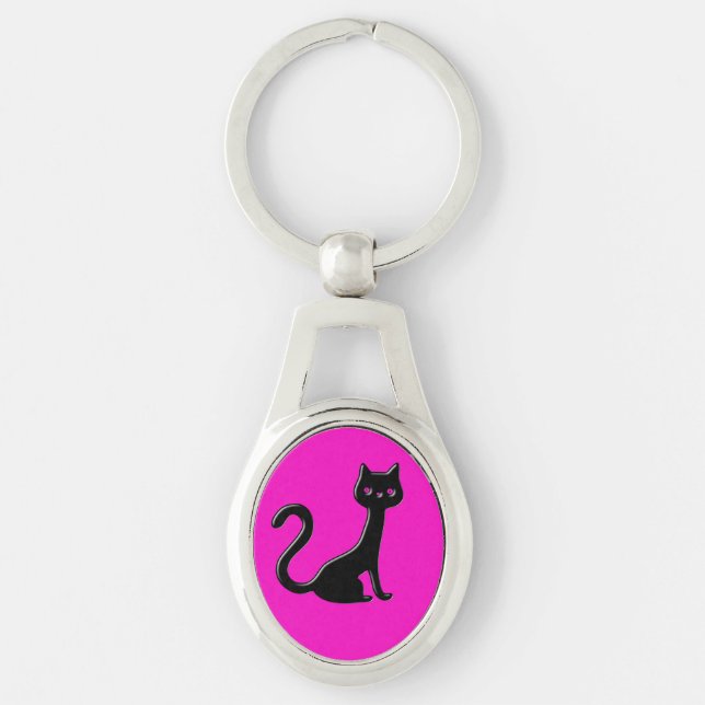 Niedlich Black Kitty Schlüsselanhänger (Vorderseite)