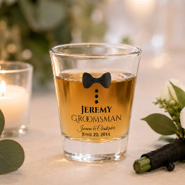 Niedlich Black Krawatte Tuxedo Trauzeuge Hochzeit Schnapsglas