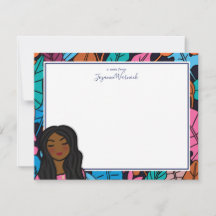 Niedlich Black Lady Illustration Personal Statione