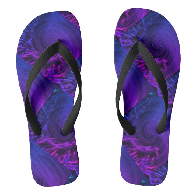 Niedlich Black LILA BLUE Moderne Frauen Flip Flops (Fußbett)