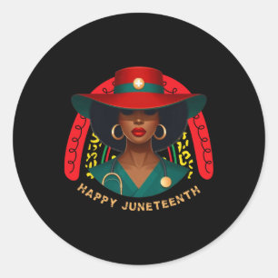 Niedlich Black Nurse Happy Juneteenth Nurse Rainbo Runder Aufkleber