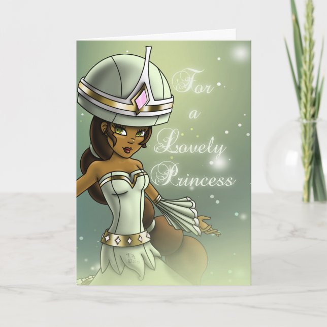 Niedlich Black Princess Birthday Karte (Vorderseite)