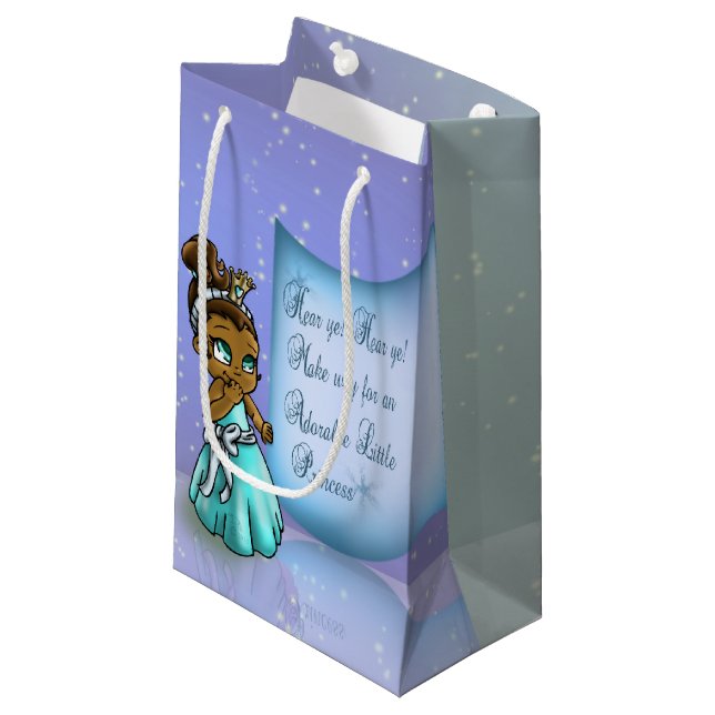 Niedlich Black Princess Birthday Kleine Geschenktüte (Vorderseite Schrägansicht)