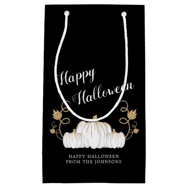 Niedlich Black Pumpkin Happy Halloween Kleine Geschenktüte (Vorderseite)
