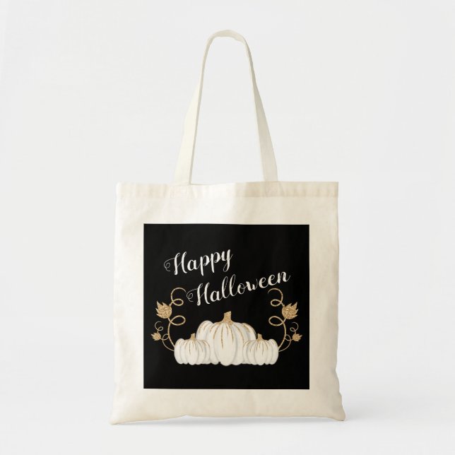 Niedlich Black Pumpkin Happy Halloween Tragetasche (Vorne)