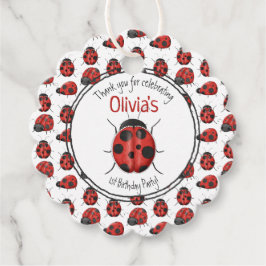 Niedlich Black Red Ladybug Muster Vielen Dank Geschenkanhänger