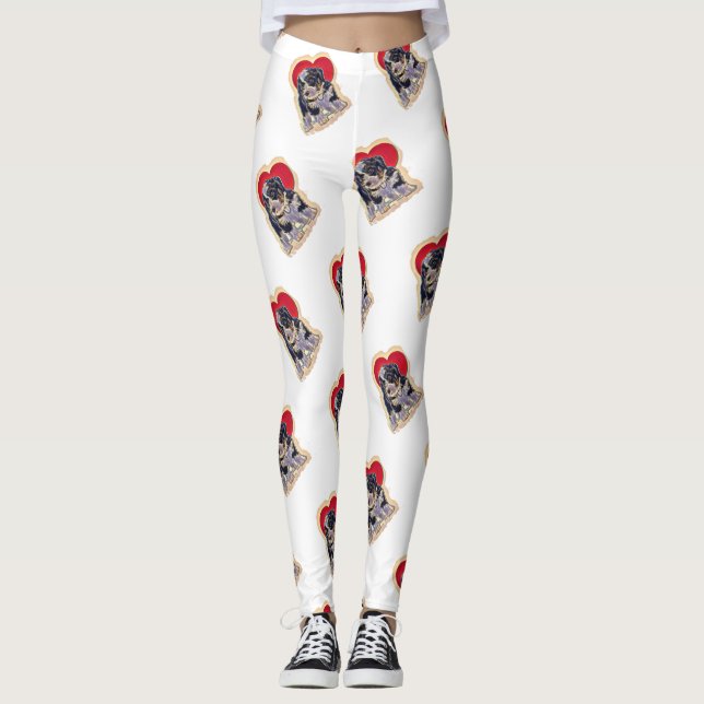 Niedlich Black Tan Bernedoodle Leggings (Vorderseite)