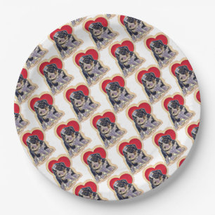 Niedlich Black Tan Bernedoodle Pappteller