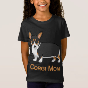 Niedlich Black Tricolor Pembroke Corgi Mama Dog Lo T-Shirt