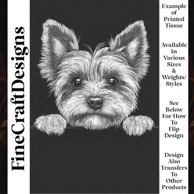 Niedlich Black & White Yorkshire Terrier T5 Decoup Seidenpapier (Von Creator hochgeladen)