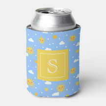 Niedlich-Blau-Gelb-Sunshine-Monogramm