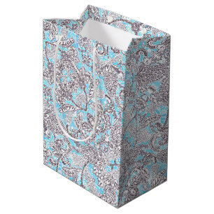 Niedlich blau-graue klassische Floral Mittlere Geschenktüte