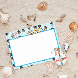 Niedlich Blau mit Pfoten niedliche Kätzchen 4" x 3 Post-it Klebezettel